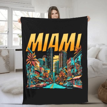 Discover Miami Vibes: Tropical Paradise Fleece Blankets