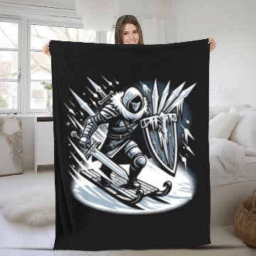 Discover Sledding Snow Sled Winter Sport Winter Outdood Fleece Blankets