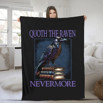 Discover Quoth The Raven Nevermore Horror Reading Lover Fleece Blankets