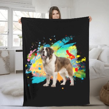 Discover Saint Barnard Dog Lover, Dog Mom, Dog Dad Fleece Blankets