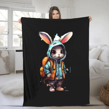 Discover Cute Rabbit Cartoon Fleece Blankets