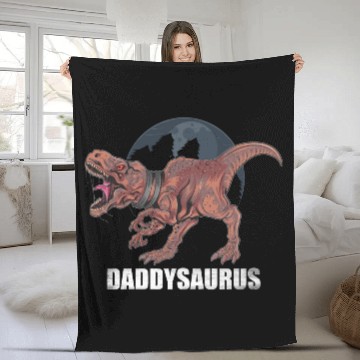 Discover Daddy Dinosaur Daddysaurus T Rex Fleece Blankets