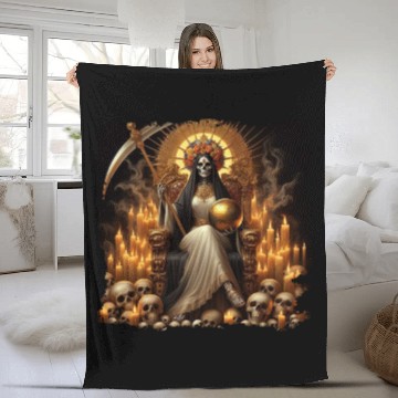 Discover La Santa Muerte Saint Death Fleece Blankets