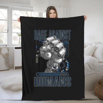 Discover Rage Against Humans Robotics Engineer Programmer Fleece Blankets