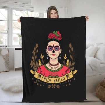 Discover Frida Kahlo Day of the Dead Fleece Blankets
