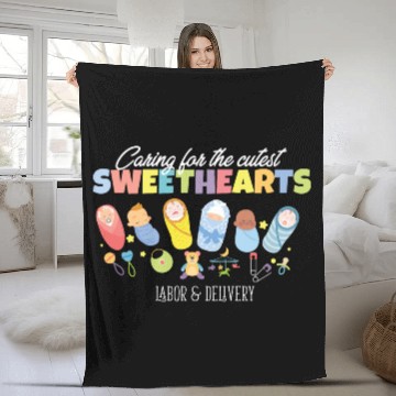 Discover Caring For Cutest Sweethearts Postpartum Nurse Fleece Blankets