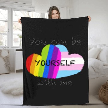 Discover Pride hearts - You can be yourself with me Fleece Blankets