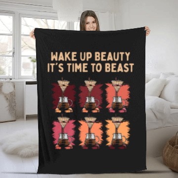 Discover Beauty Time to Beast Workout Motivational Quote Fleece Blankets