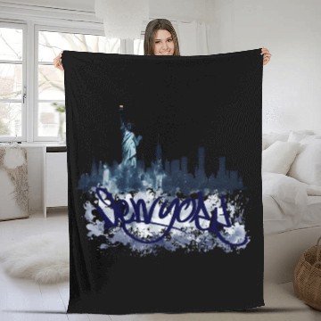 Discover New York City NYC Big Apple Gift Souvenir Fleece Blankets