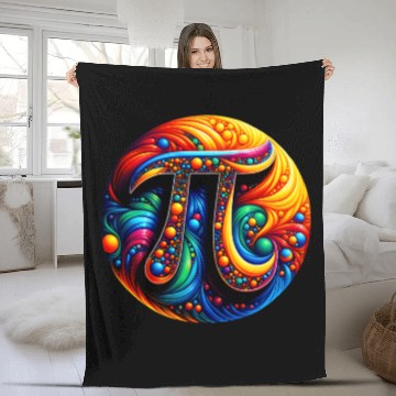 Discover Pi Day Nerd Geek Love Math Pi Symbol Kids Men Fleece Blankets