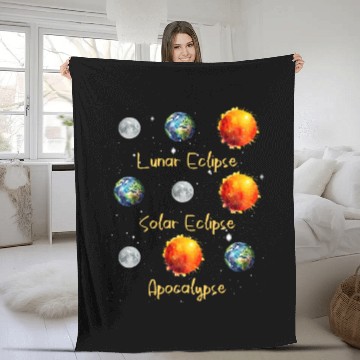 Discover Lunar Eclipse Solar Eclipse and Apocalypse Fleece Blankets