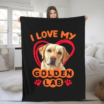 Discover Golden Labrador I LOVE MY GOLDEN LAB Owners Fleece Blankets
