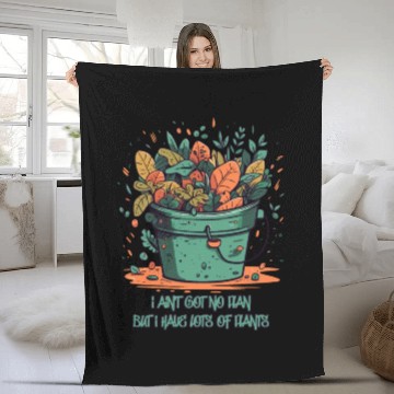 Discover Bucket Overflowing with Plants Fleece Blankets
