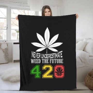 Discover Chuckling 420 Future of Herb Weed Marijuana Design Fleece Blankets