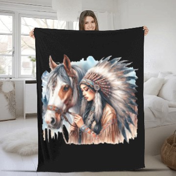 Discover My Horse Friend Fleece Blankets
