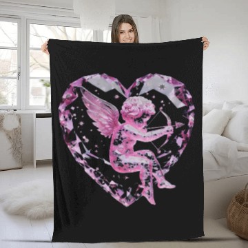 Discover Rose Quartz Cupid Fleece Blankets