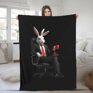 Discover Rabbit In Suit Fleece Blankets