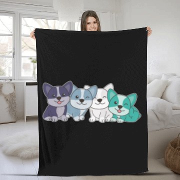 Discover Oriented Aroace Flag Pride Lgbtq Cute Corgi Dogs Fleece Blankets