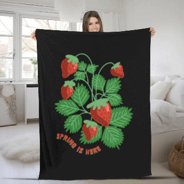 Discover Strawberry Fleece Blankets