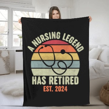 Discover Retired Nurse 2024 Fleece Blankets, Funny Retired Nurse
