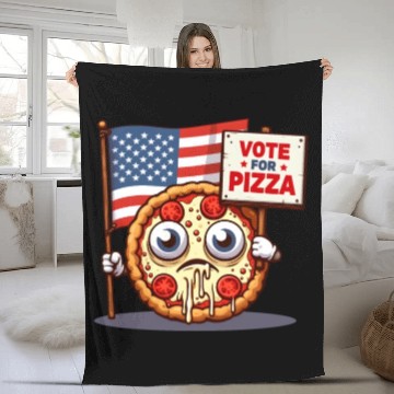 Discover Vote Pizza: US Election Special Fleece Blankets