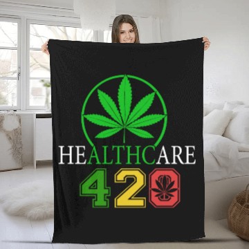 Discover Silly 420 Healthy Herb Weed Marijuana Design Fleece Blankets