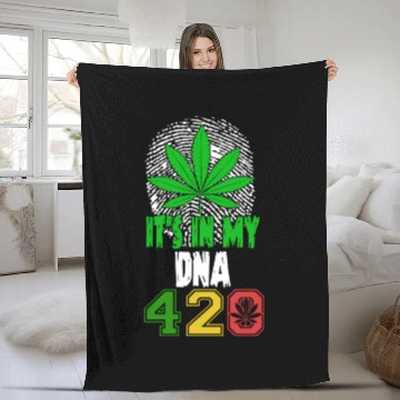 Discover Slapstick 420 Herb In My DNA Weed Marijuana Design Fleece Blankets