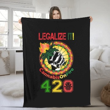 Discover Comedic 420 Legal Herb Weed Marijuana Design Fleece Blankets