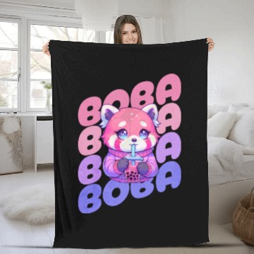 Discover BOBA Cute Red Panda Fleece Blankets
