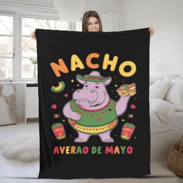 Discover Nacho Average Hippo Mexican Hippopotamus Fleece Blankets