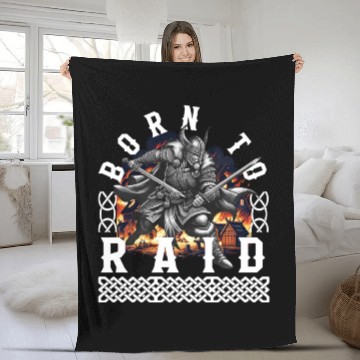 Discover Vikings Fleece Blankets, Born To Raid Viking Warrior