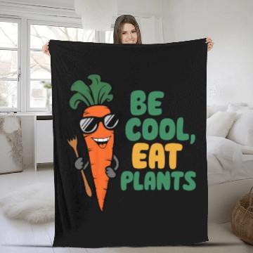 Discover Cool Carrot In Sunglasses Fleece Blankets