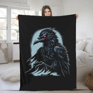 Discover Guardian Raven's Red Stare Fleece Blankets
