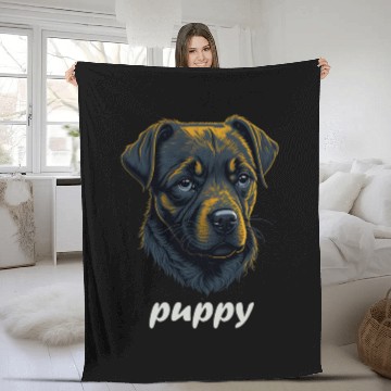 Discover sad dog Fleece Blankets