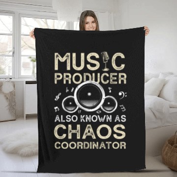 Discover Funny Music Producer Chaos Coordinator Fleece Blankets