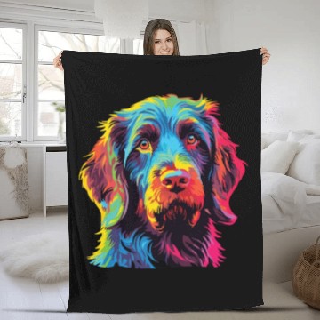 Discover Watercolor Colorful Griffon Korthals Fleece Blankets