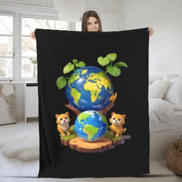 Discover Earth Day Fleece Blankets