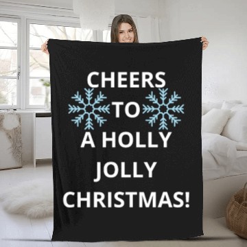 Discover Cheers to a Holly Jolly Christmas! Fleece Blankets