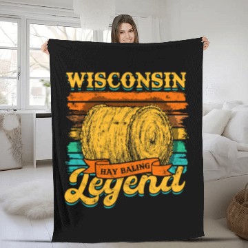 Discover Hay Bale Farming Wisconsin Hay Baling Legend Fleece Blankets