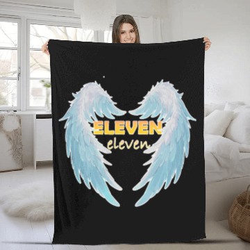Discover 11 11 angel number with positive quote Fleece Blankets