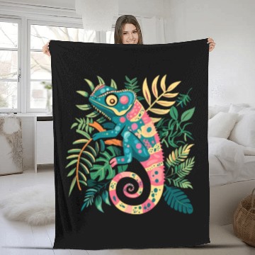 Discover Chameleonaire A Rich Lizard for Lizard Pet Lover Fleece Blankets