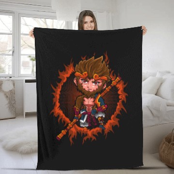 Discover Chibi Monkey King Fleece Blankets