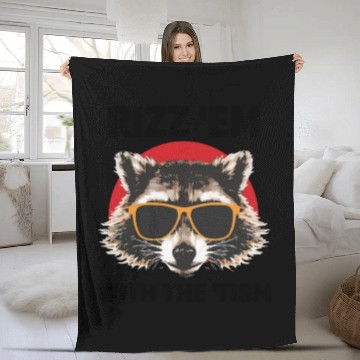 Discover Rizz God: Autism Awareness Opossum Fleece Blankets
