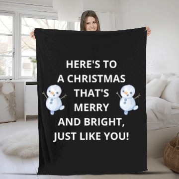 Discover Merry and Bright Christmas Wishes, Just Like You! Fleece Blankets