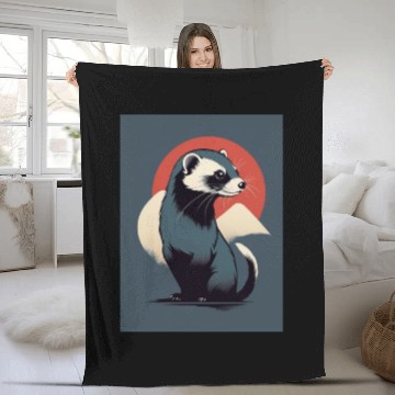 Discover Ferret 1 - Japanese Old Vintage Fleece Blankets