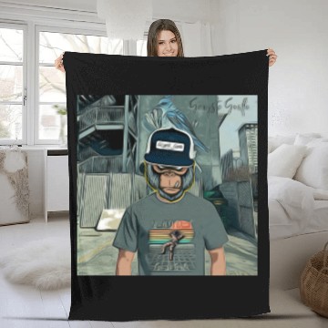 Discover Gangsta Gorilla-Silverback Swanson Gorilla Wear Fleece Blankets