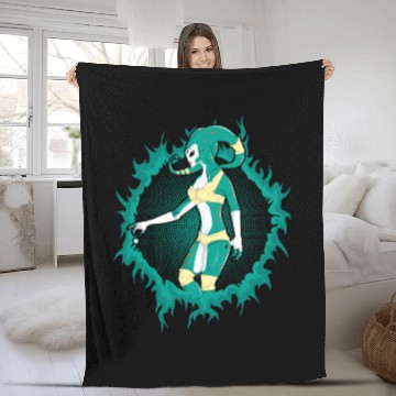 Discover Alien With Halftone Background Fleece Blankets