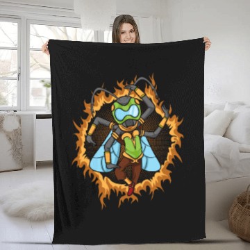 Discover The Warrior Fly Fleece Blankets