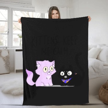 Discover Kittens keep me calm Fleece Blankets