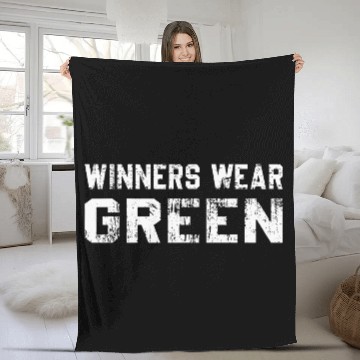 Discover Winners Wear Green Team Spirit Game Competition Fleece Blankets